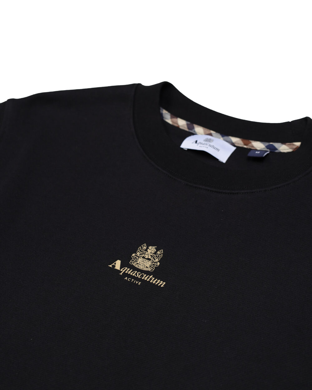 Felpa senza cappuccio Aquascutum Active CENTERED LOGO CREWNECK Nero - Foto 3