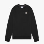Felpa senza cappuccio Aquascutum Active RUBBER PATCH CREW NECK FLEECE Nero - Foto 1