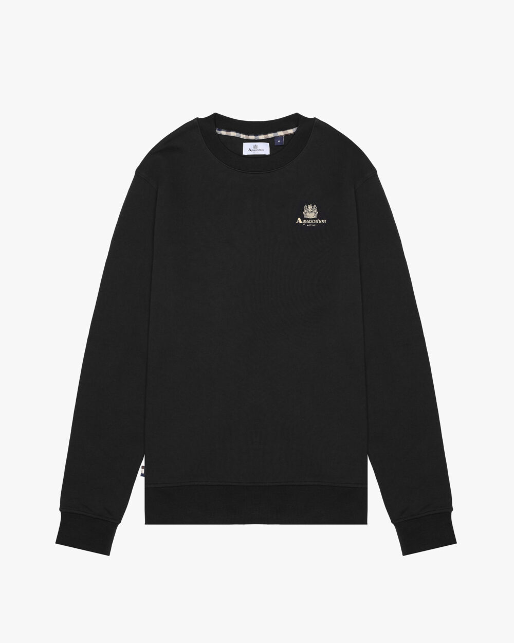 Felpa senza cappuccio Aquascutum Active SMALL LOGO CREW NECK FLEECE Nero - Foto 1