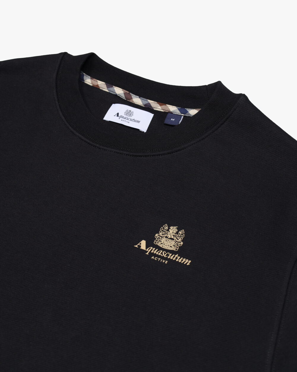 Felpa senza cappuccio Aquascutum Active SMALL LOGO CREW NECK FLEECE Nero - Foto 3