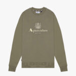 Felpa senza cappuccio Aquascutum Active BIG LOGO CREW NECK FLEECE Verde Oliva - Foto 1