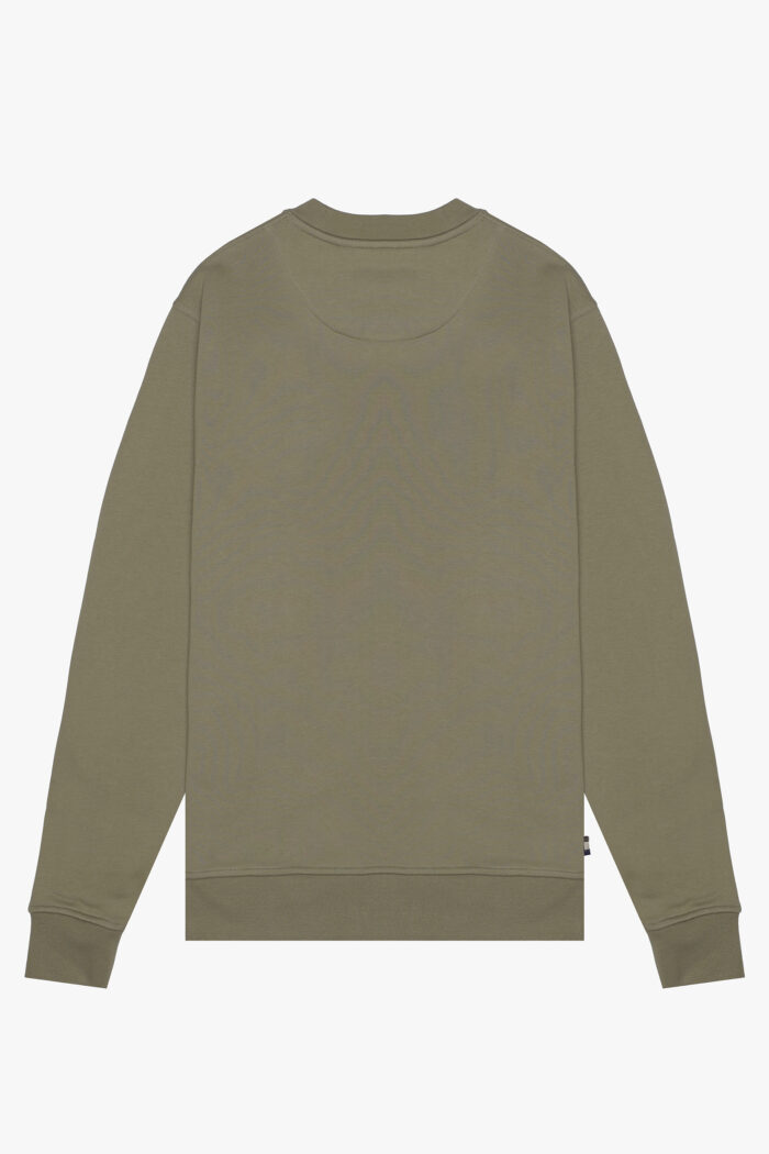 Felpa senza cappuccio Aquascutum Active BIG LOGO CREW NECK FLEECE Verde Oliva – AW_ICON_SW007