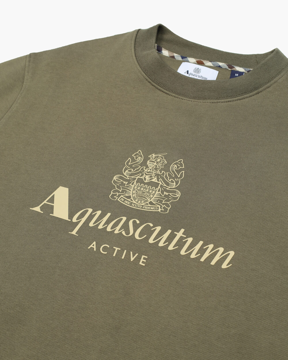 Felpa senza cappuccio Aquascutum Active BIG LOGO CREW NECK FLEECE Verde Oliva - Foto 3