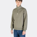 Felpa senza cappuccio Aquascutum Active CENTERED LOGO 1/4 ZIP FLEECE Verde Oliva - Foto 4