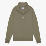 Felpa senza cappuccio Aquascutum Active CENTERED LOGO 1/4 ZIP FLEECE Verde Oliva - Foto 3