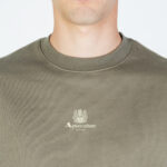Felpa senza cappuccio Aquascutum Active CENTERED LOGO CREWNECK Verde Oliva - Foto 4