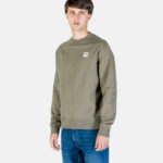 Felpa senza cappuccio Aquascutum Active RUBBER PATCH CREW NECK FLEECE Verde Oliva - Foto 2