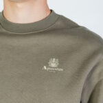 Felpa senza cappuccio Aquascutum Active SMALL LOGO CREW NECK FLEECE Verde Oliva - Foto 4