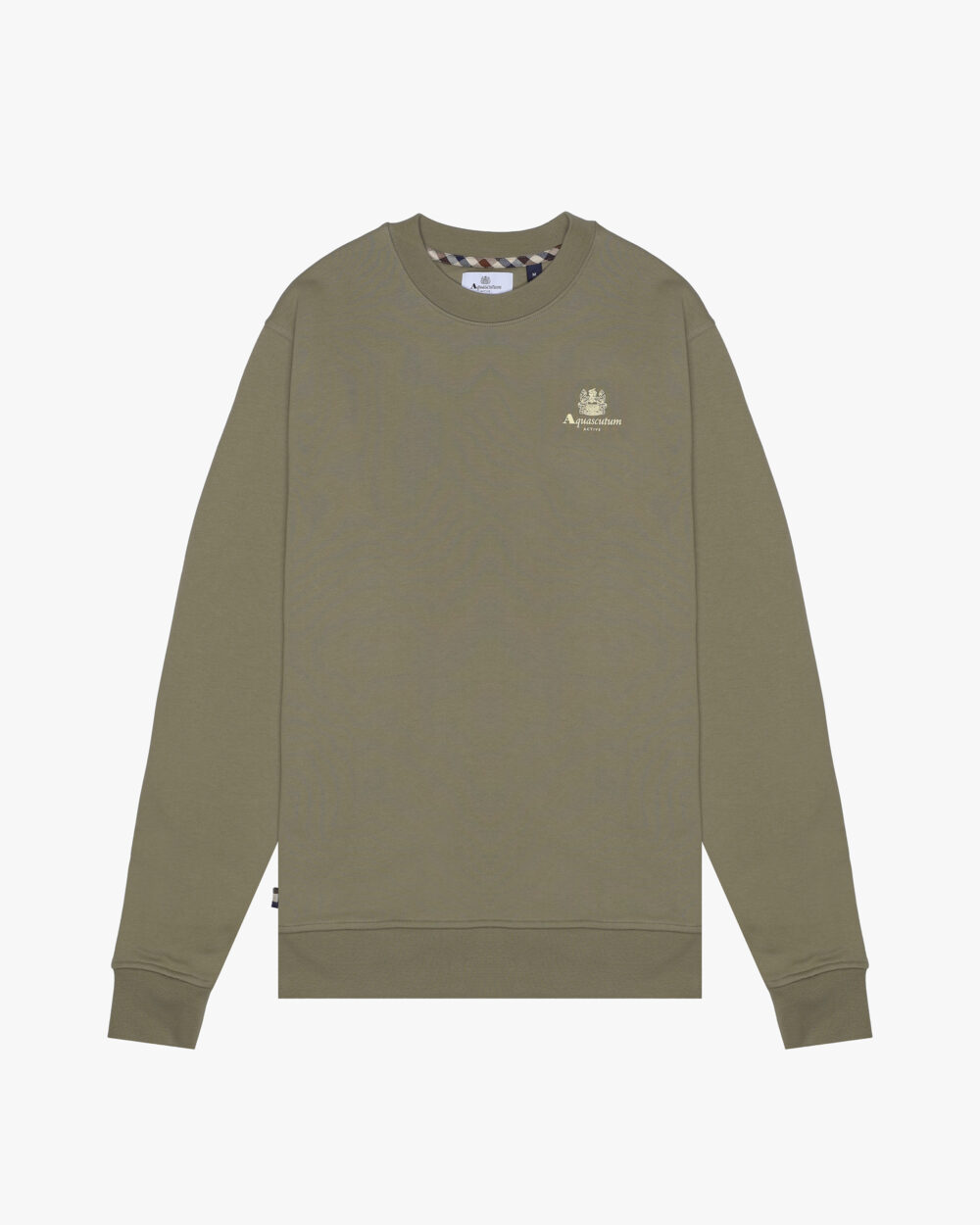 Felpa senza cappuccio Aquascutum Active SMALL LOGO CREW NECK FLEECE Verde Oliva - Foto 1