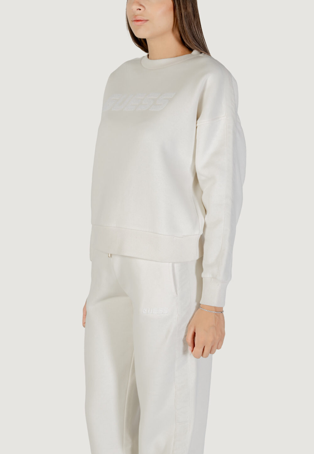 Felpa senza cappuccio Guess Active AELIA CN SWEATSHIRT Bianco - Foto 4