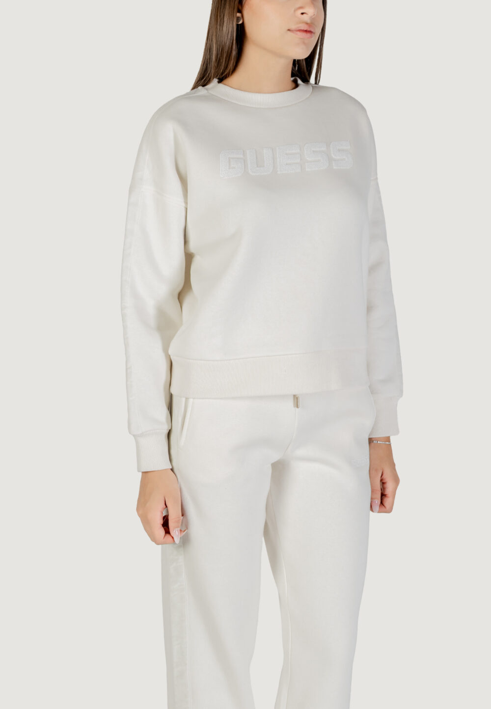 Felpa senza cappuccio Guess Active AELIA CN SWEATSHIRT Bianco - Foto 5