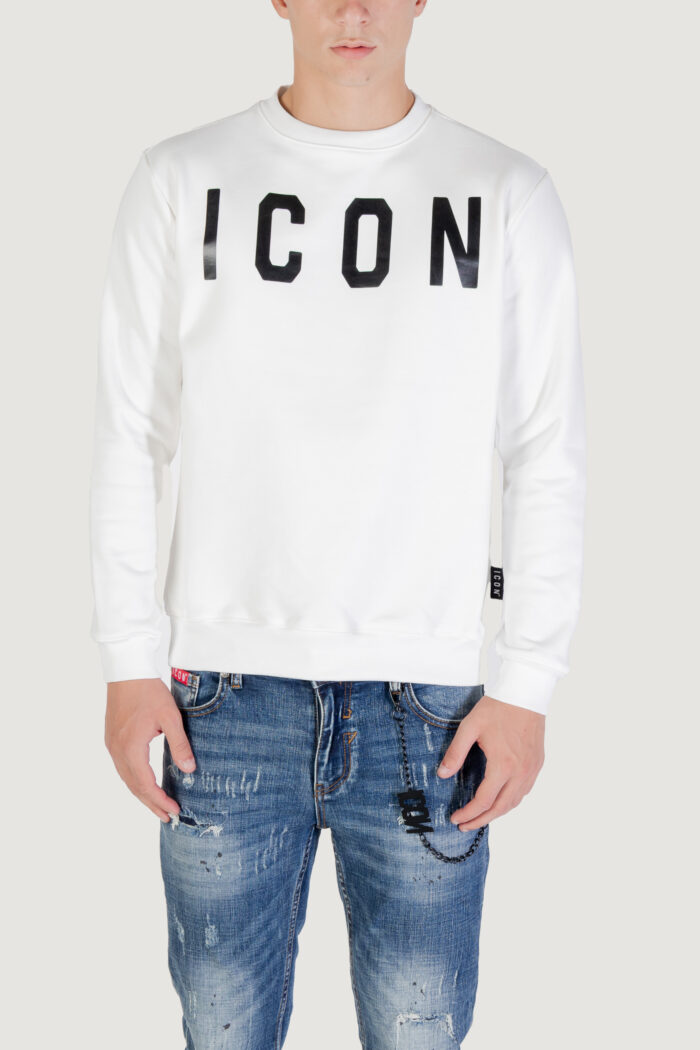 Felpa senza cappuccio Icon  Bianco – Nero – ICUF2W6F001