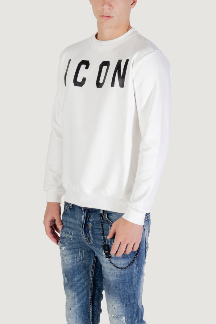 Felpa senza cappuccio Icon  Bianco – Nero – ICUF2W6F001