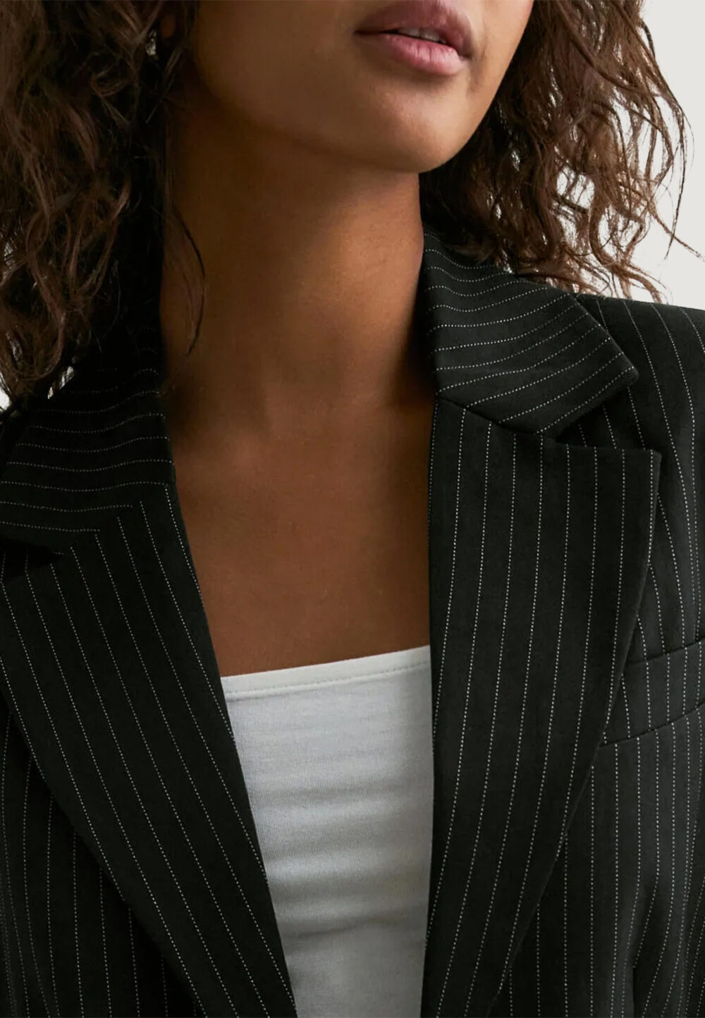 Giacca da completo Only ONLREINA L/S PINSTRIPE BLAZER TLR NOOS Nero - Foto 4