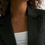 Giacca da completo Only ONLREINA L/S PINSTRIPE BLAZER TLR NOOS Nero - Foto 4