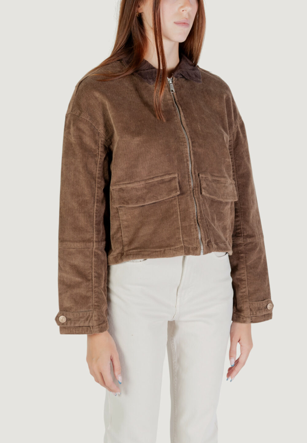 Giacchetto Only ONLGLOBAL L/S CORD JACKET CC PNT Marrone - Foto 3