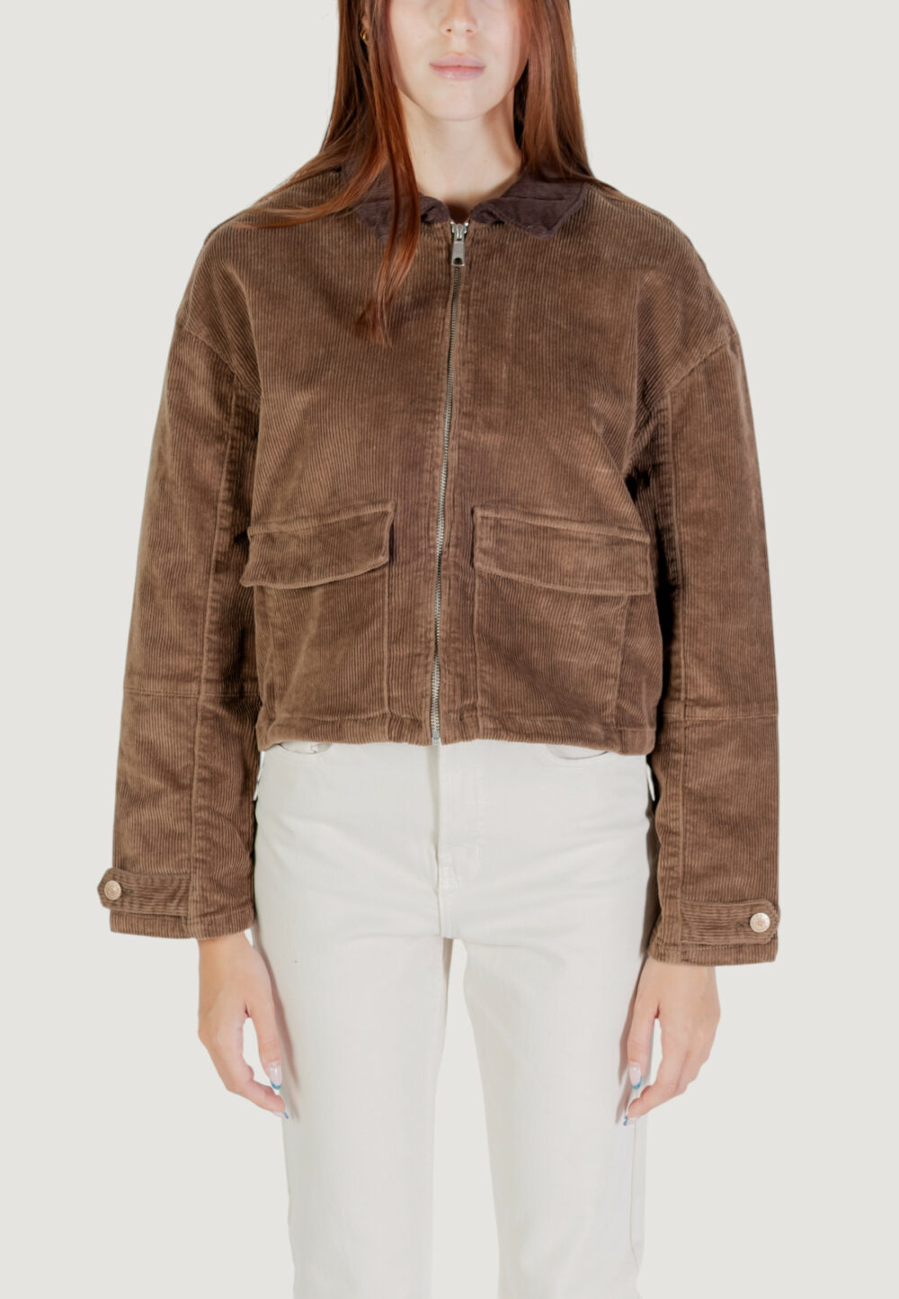 Giacchetto Only ONLGLOBAL L/S CORD JACKET CC PNT Marrone - Foto 5