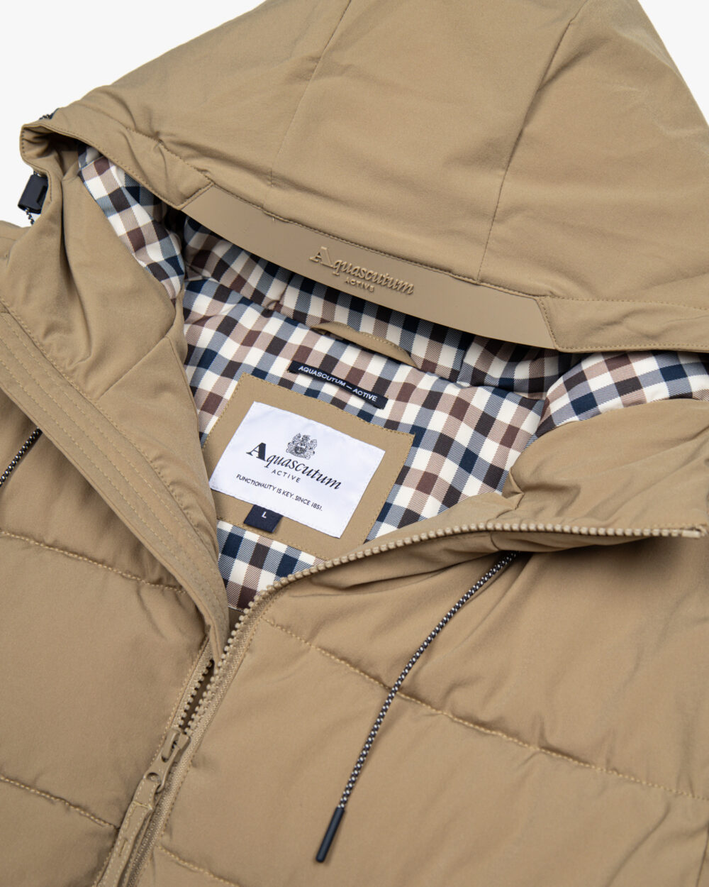 Giubbotto Aquascutum Active SP HOODED PUFFER Beige scuro - Foto 2