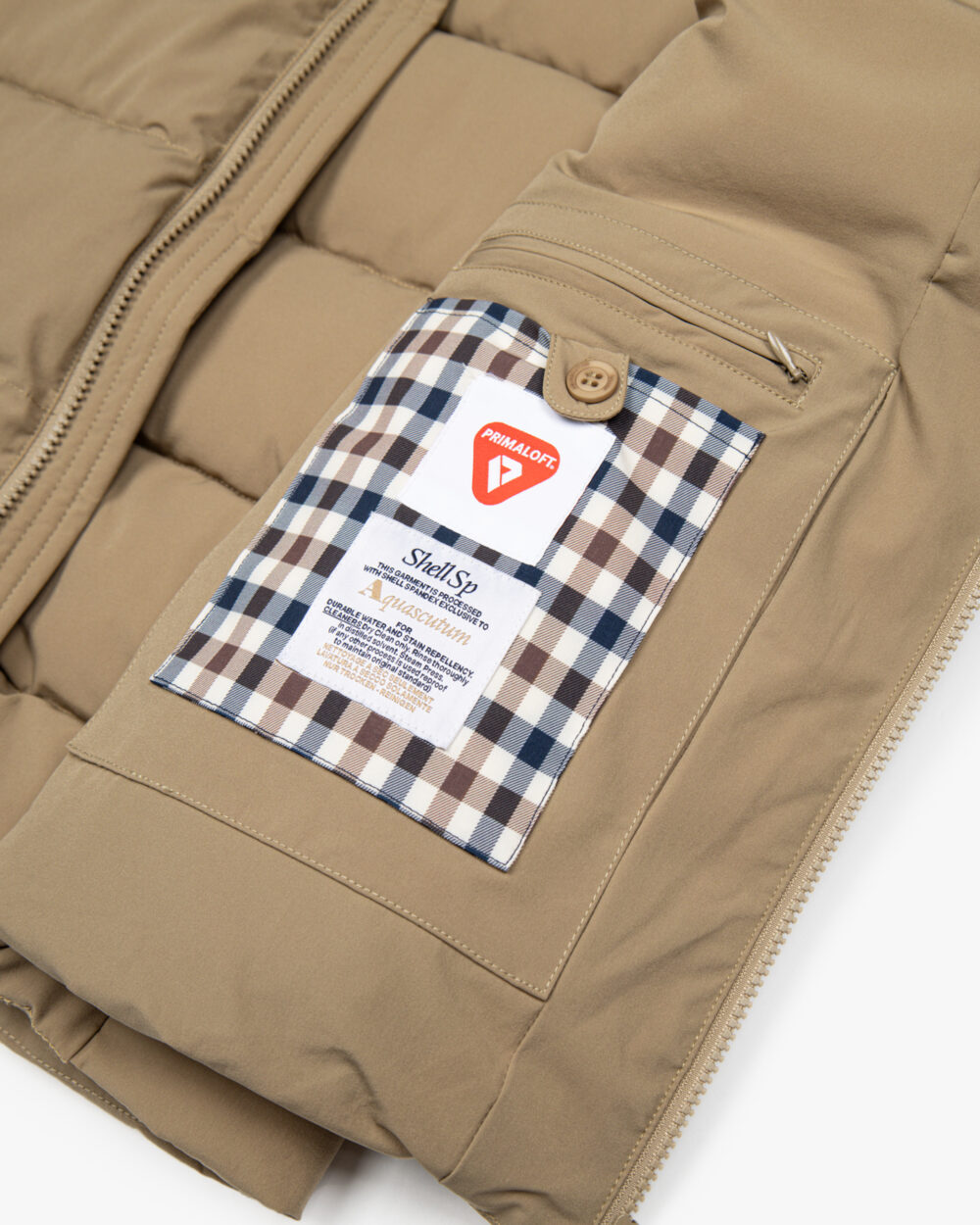 Giubbotto Aquascutum Active SP HOODED PUFFER Beige scuro - Foto 4