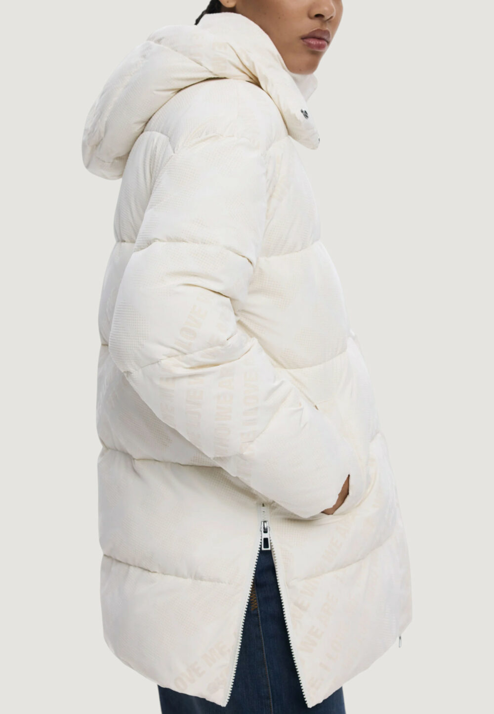 Giubbotto Desigual PADDED_CADERA_FLOCK Panna - Foto 3