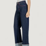 Jeans larghi Only Onlcarnaby Hw Wide Foldup Red Mae Blue Denim Scuro - Foto 2