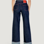 Jeans larghi Only Onlcarnaby Hw Wide Foldup Red Mae Blue Denim Scuro - Foto 4