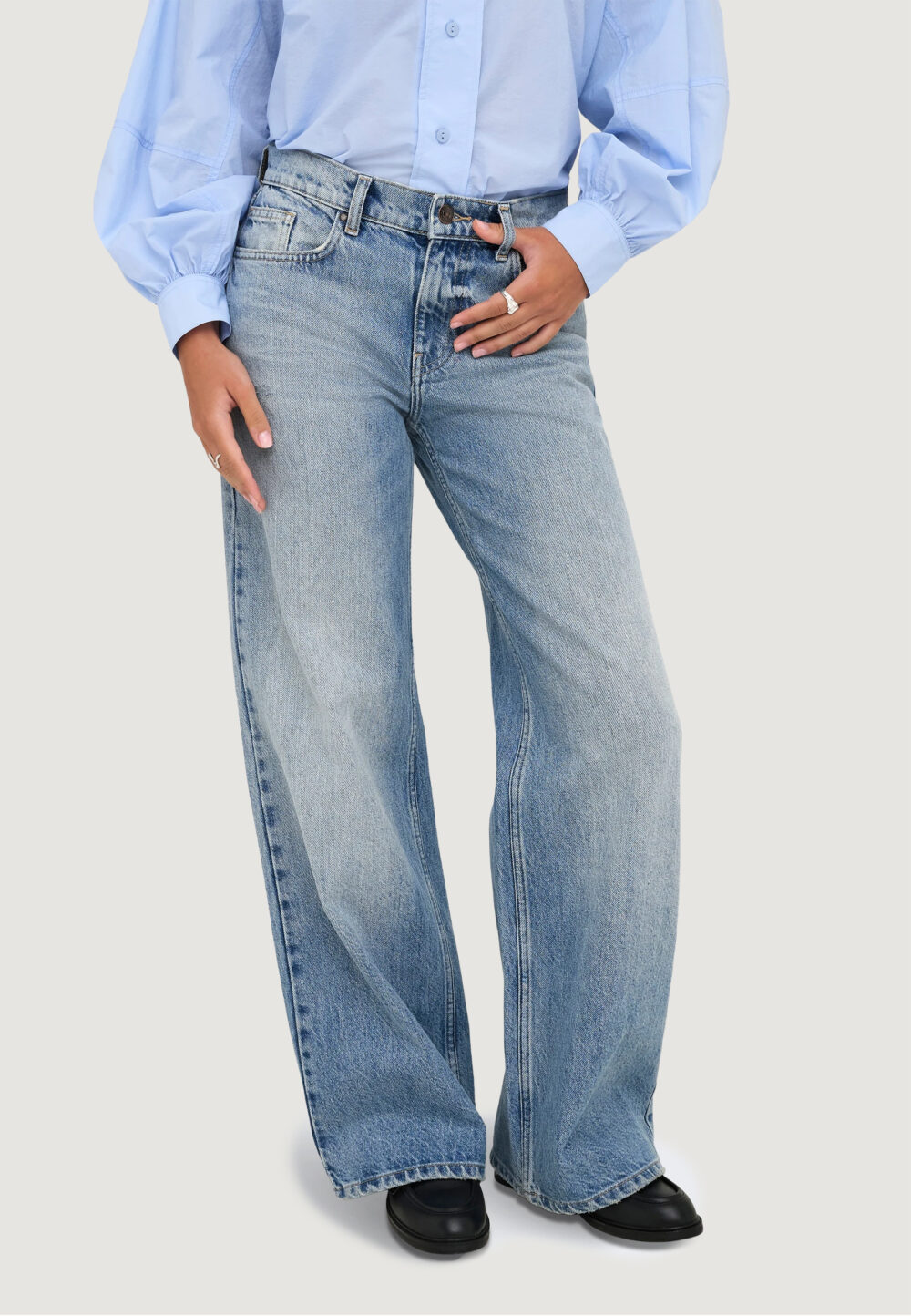 Jeans larghi Only Onlhope Low Waist Wide Dnm Tai Denim - Foto 1