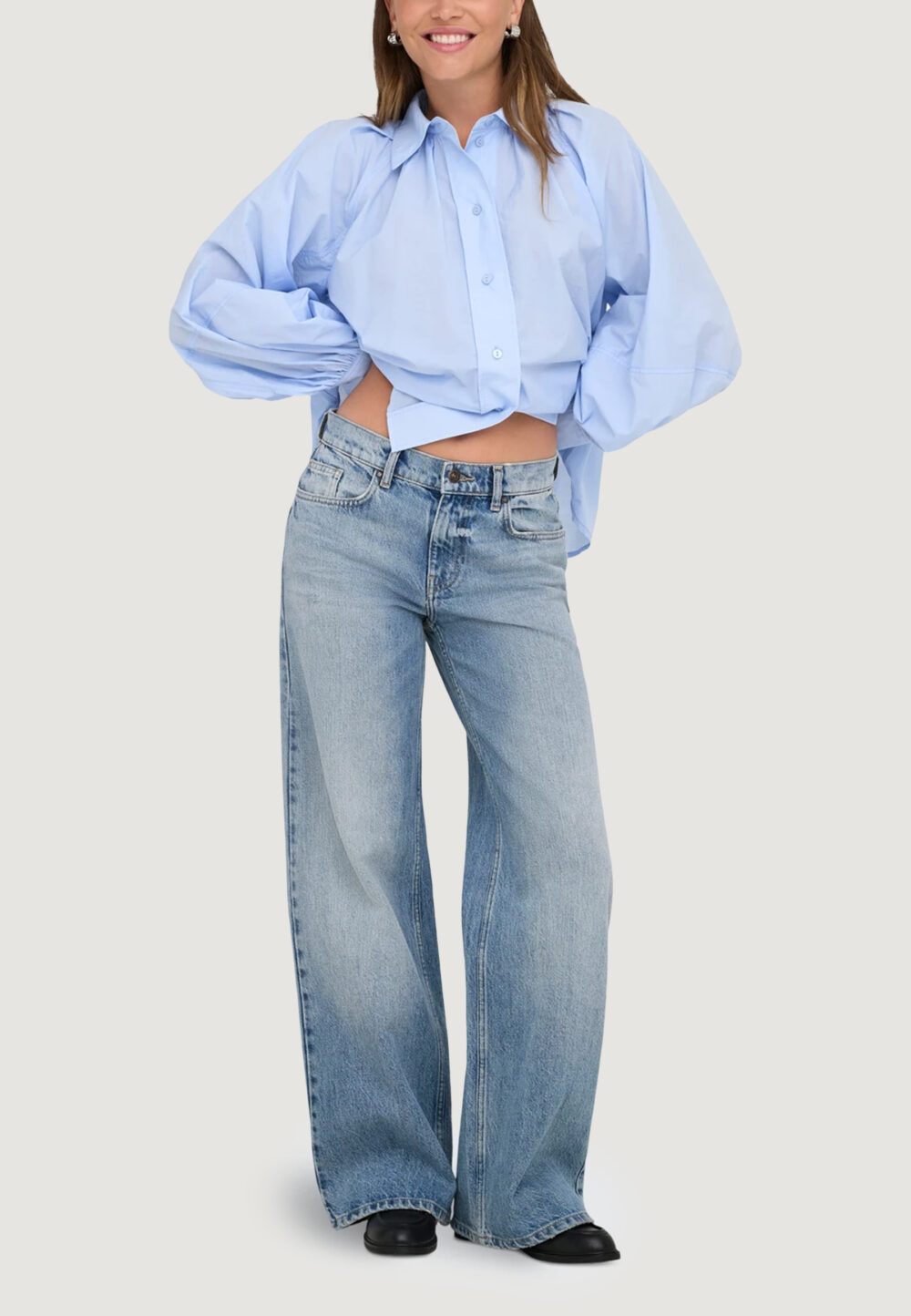 Jeans larghi Only Onlhope Low Waist Wide Dnm Tai Denim - Foto 3