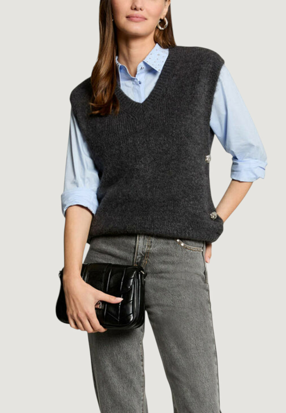 Maglia gilet Morgan De Toi  Grigio - Foto 1