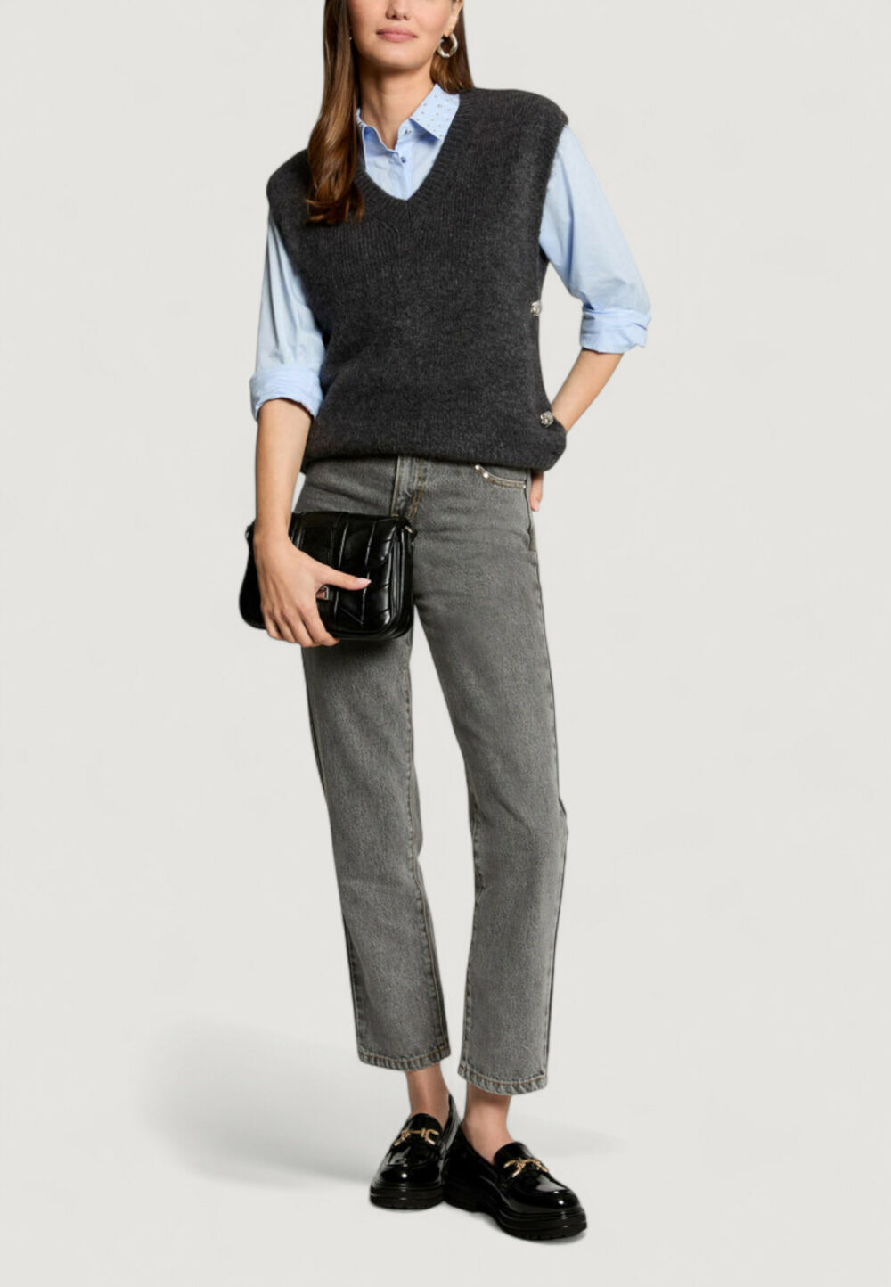 Maglia gilet Morgan De Toi  Grigio - Foto 3