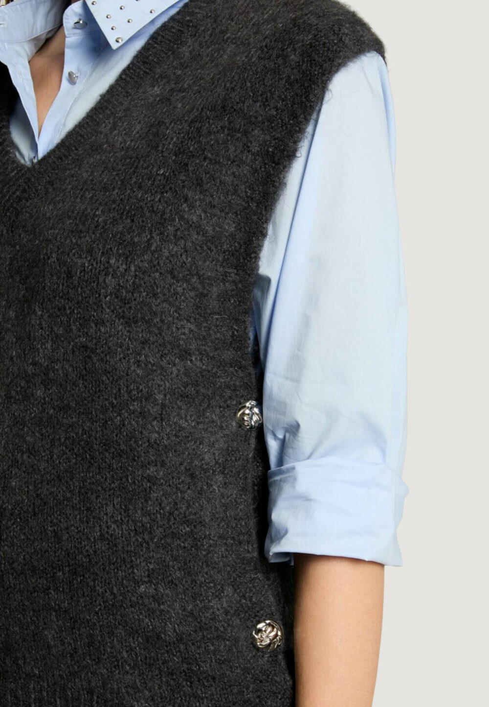 Maglia gilet Morgan De Toi  Grigio - Foto 4