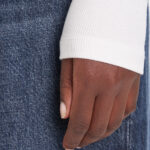 Maglia Calvin Klein Jeans LS WOVEN LABEL TURTL Bianco - Foto 4