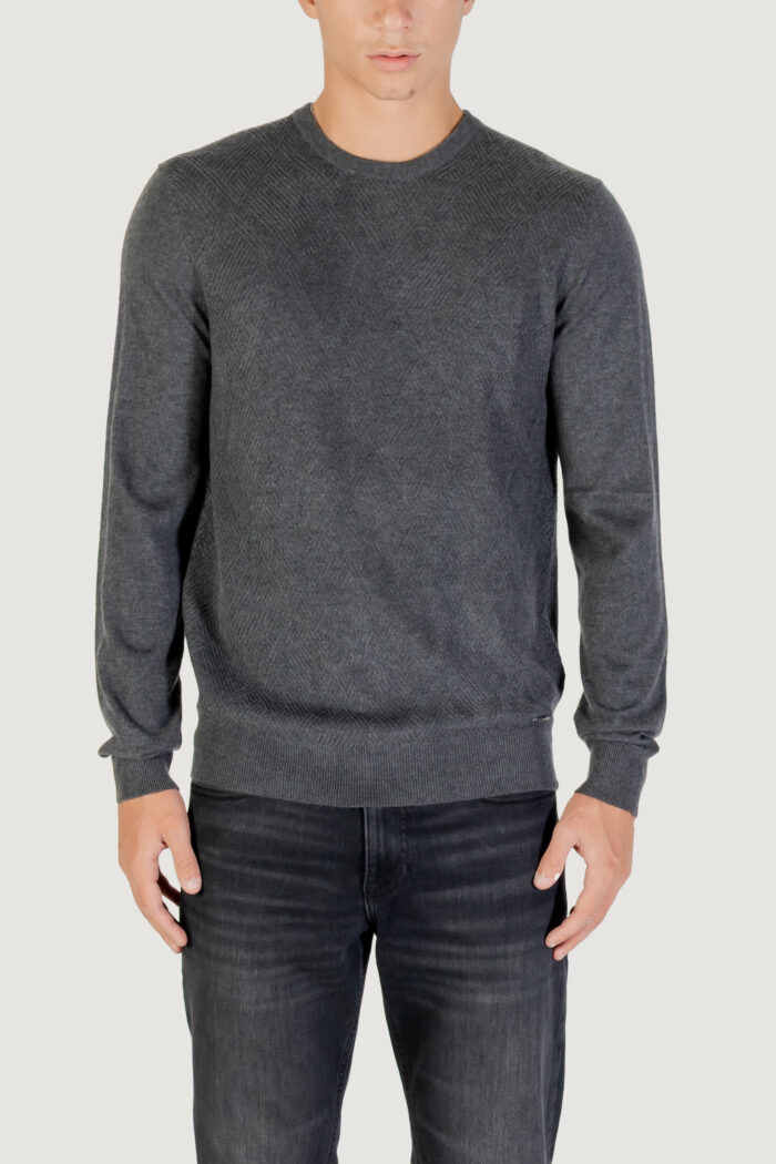 Maglia Guess JAMAAR CN STITCHED SWTR Grigio