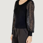 Maglia Only ONLJULIE LS RIB MIX O-NECK CC KNT Nero - Foto 2