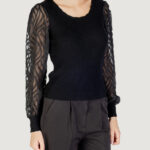 Maglia Only ONLJULIE LS RIB MIX O-NECK CC KNT Nero - Foto 3