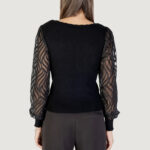Maglia Only ONLJULIE LS RIB MIX O-NECK CC KNT Nero - Foto 4