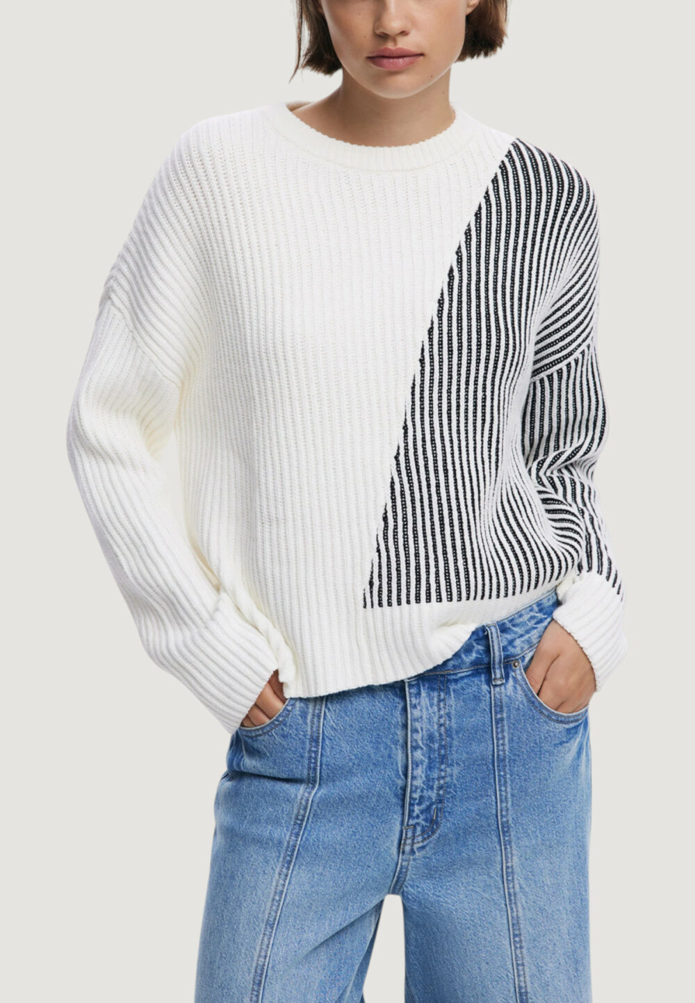 Maglione Desigual JERS_NOME Panna - Foto 1