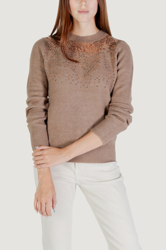 Maglione Jacqueline De Yong Jdyamina L/S O-Neck Sequin Pullover Knt Beige