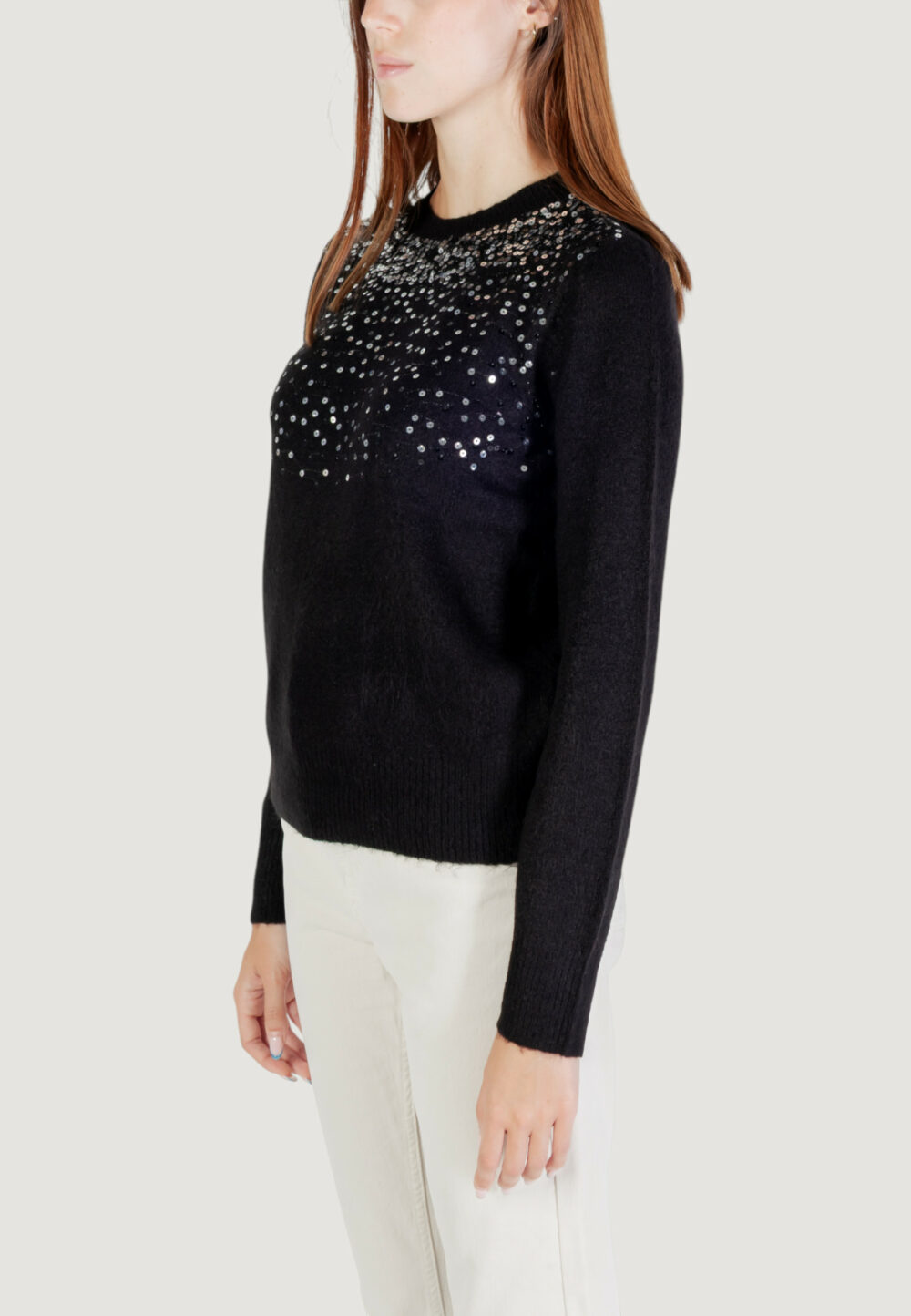 Maglione Jacqueline de Yong Jdyamina L/S O-Neck Sequin Pullover Knt Nero - Foto 2