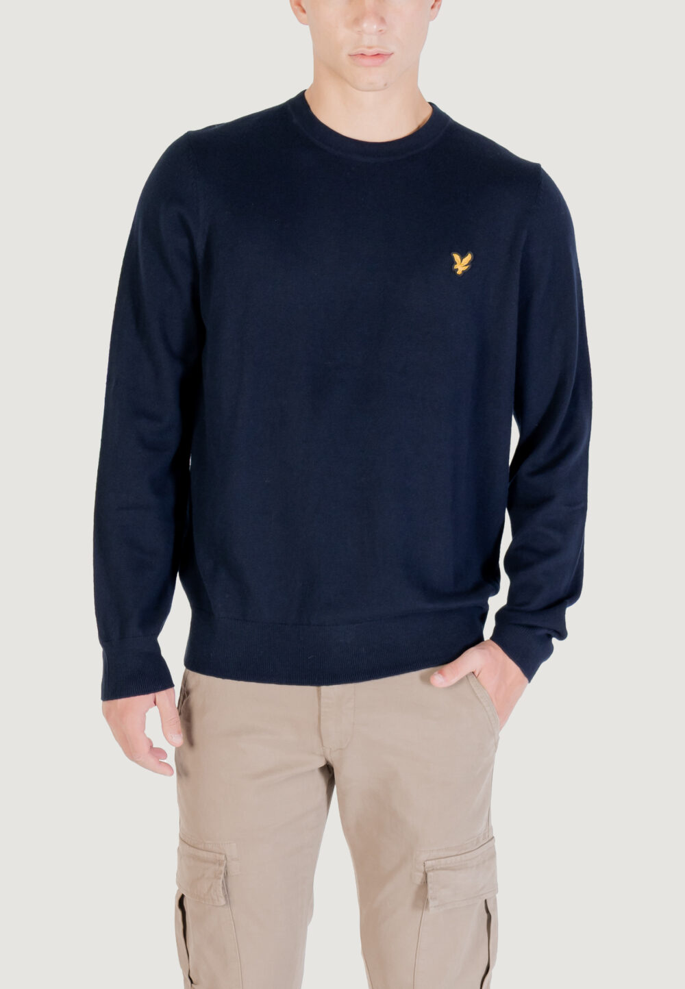 Maglione Lyle & Scott Cotton Merino Crew Neck Jumper Blue scuro - Foto 1