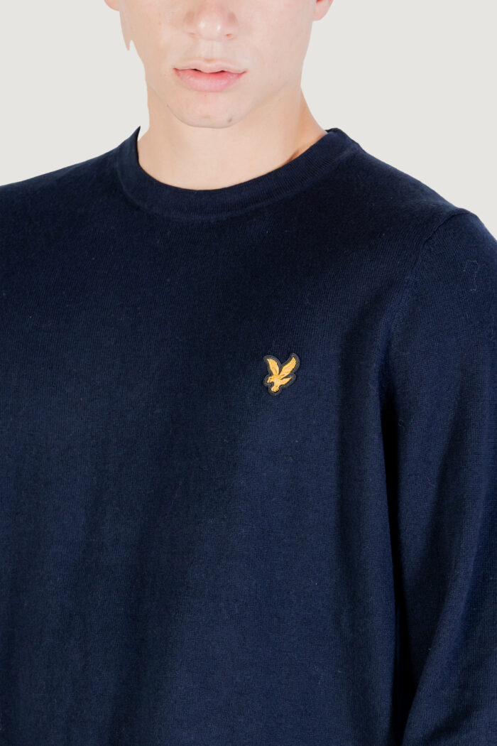 Maglione Lyle & Scott Cotton Merino Crew Neck Jumper Blue scuro – KN2110VC