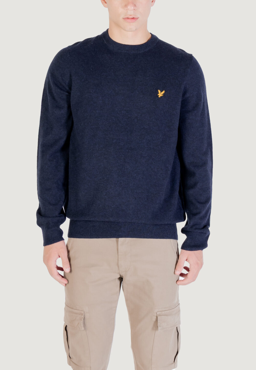 Maglione Lyle & Scott Lambswool Blend Crew Neck Jump Blue scuro - Foto 1