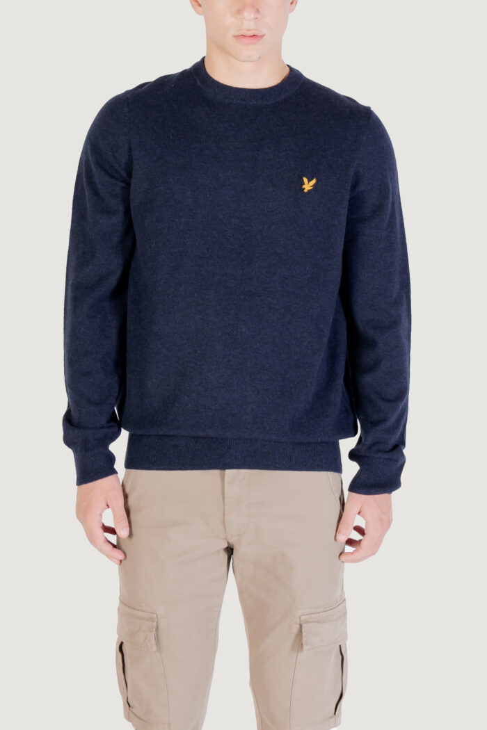 Maglione Lyle & Scott Lambswool Blend Crew Neck Jump Blue scuro – KN2114VC