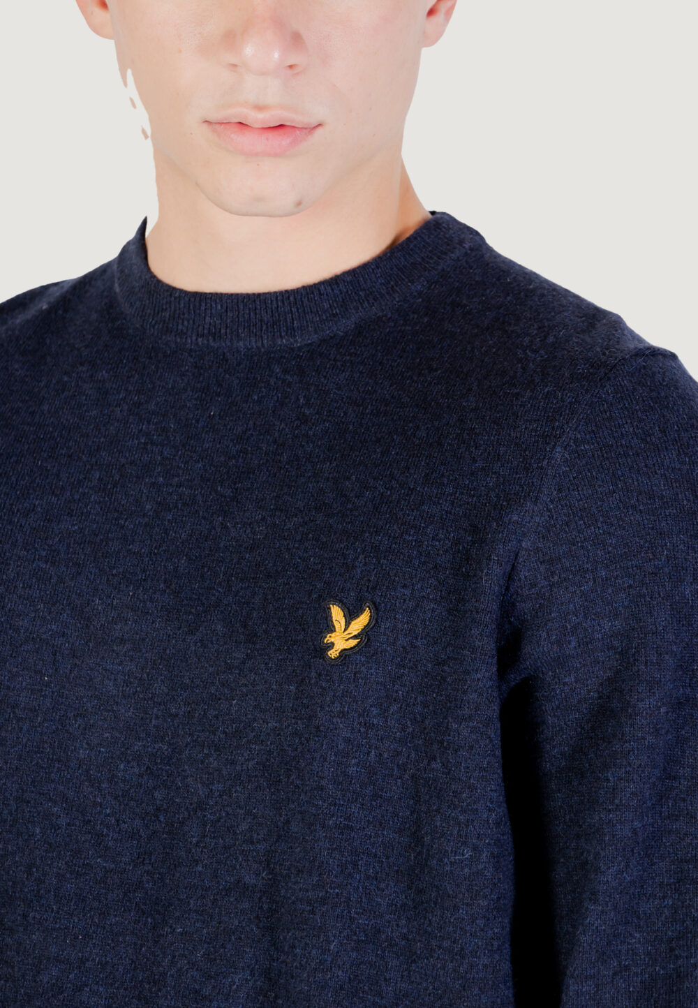 Maglione Lyle & Scott Lambswool Blend Crew Neck Jump Blue scuro - Foto 2