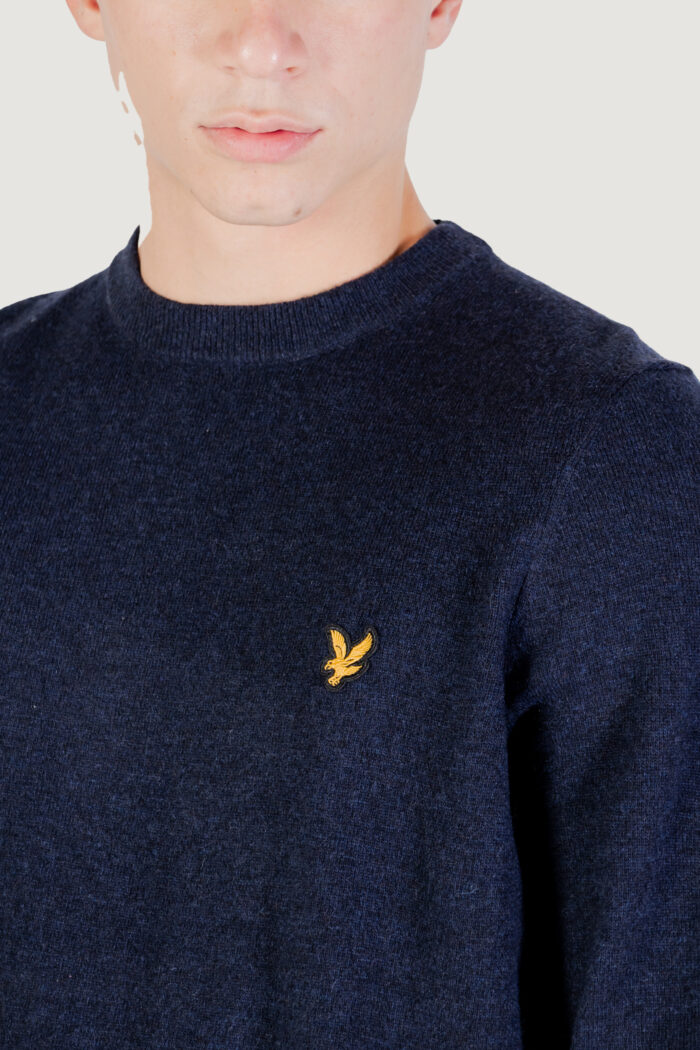 Maglione Lyle & Scott Lambswool Blend Crew Neck Jump Blue scuro – KN2114VC