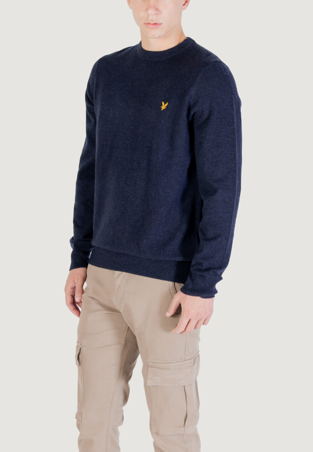 Maglione Lyle & Scott Lambswool Blend Crew Neck Jump Blue scuro - Foto 4
