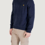 Maglione Lyle & Scott Lambswool Blend Crew Neck Jump Blue scuro - Foto 4