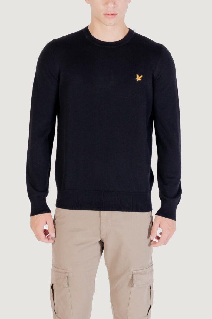 Maglione Lyle & Scott Cotton Merino Crew Neck Jumper Nero – KN2110VC