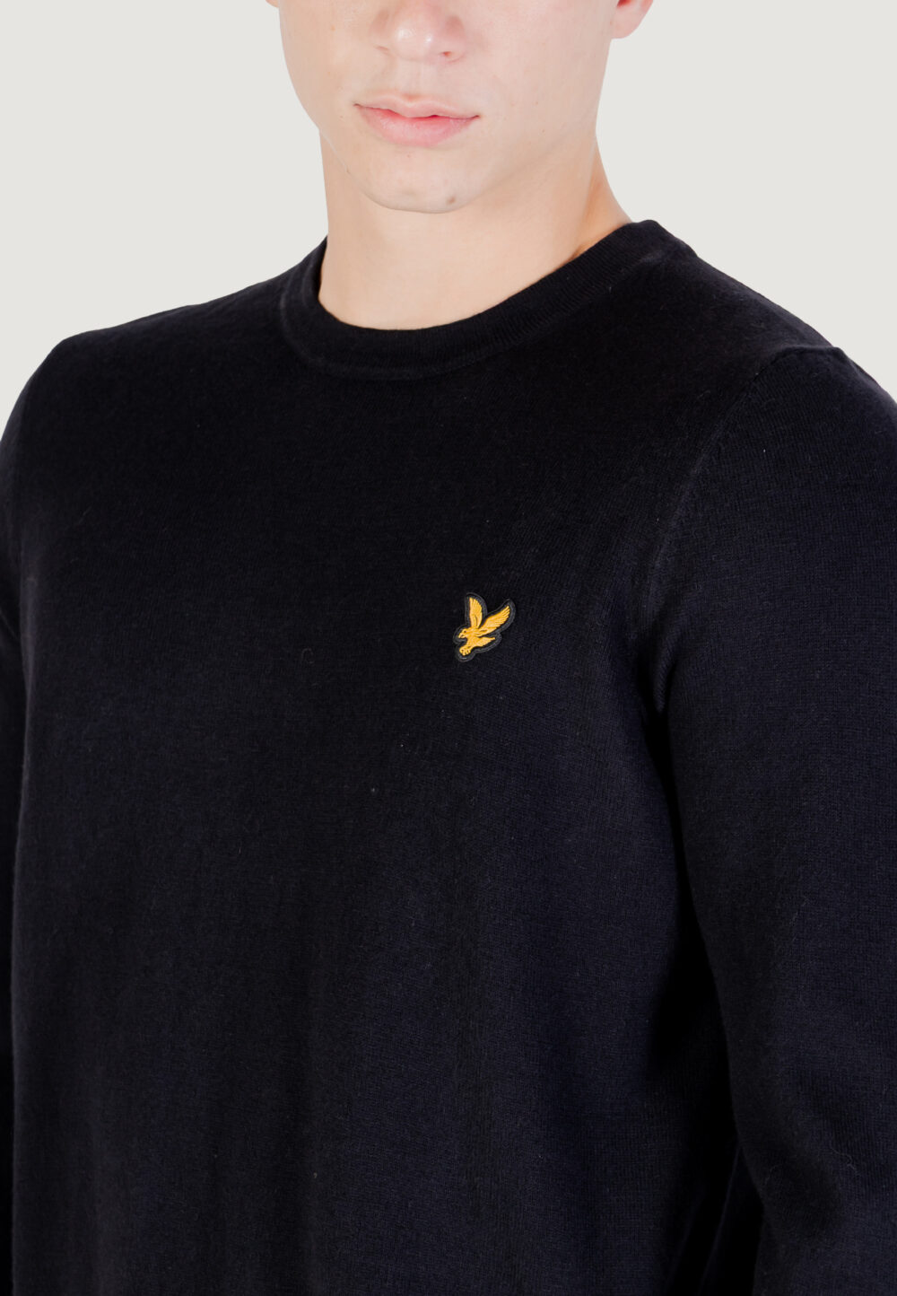 Maglione Lyle & Scott Cotton Merino Crew Neck Jumper Nero - Foto 2