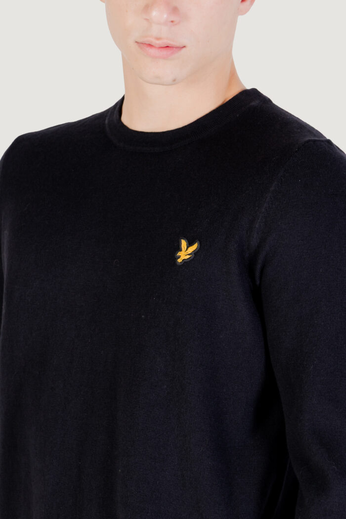 Maglione Lyle & Scott Cotton Merino Crew Neck Jumper Nero – KN2110VC